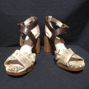 LOUISE ET CIE, size 7.5 M, high heel shoes with snakeskin look front design, GUC